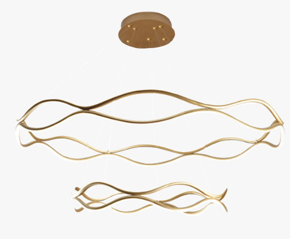 Candil LED ACADAY doble|  80 cm y 60 cm | Altura Ajustable, Luz Cálida/Fría/Intermedia con Control Remoto