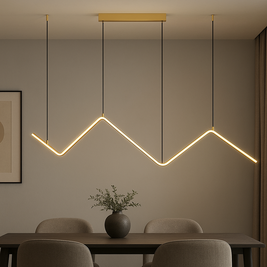 Candil LED DUXI | Moderno 120 CM | Altura Ajustable, Luz Cálida/Fría/Intermedia con Control Remoto