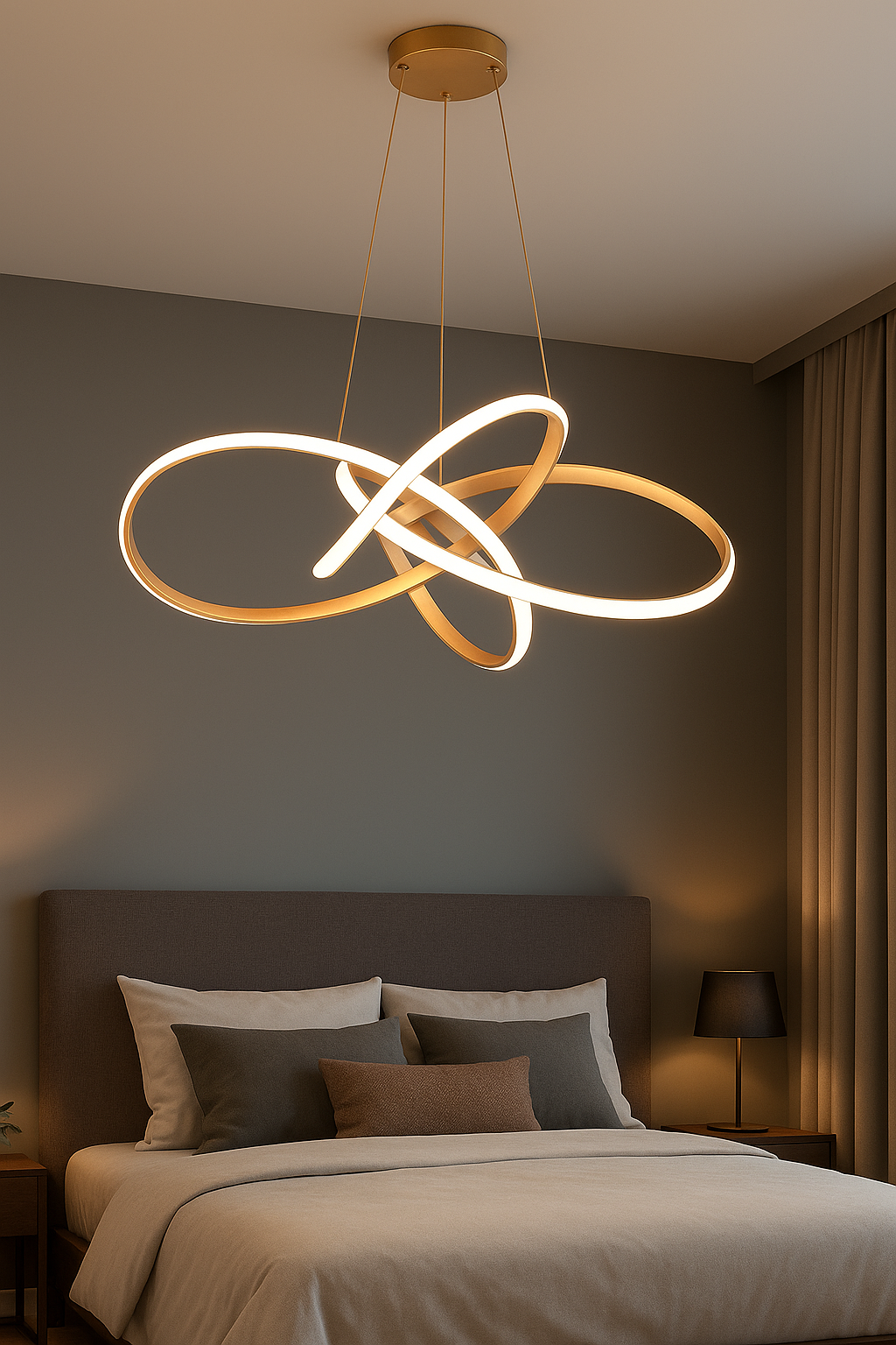 Candil LED MAPI| Moderno 80 CM | Altura Ajustable, Luz Cálida/Fría/Intermedia con Control Remoto