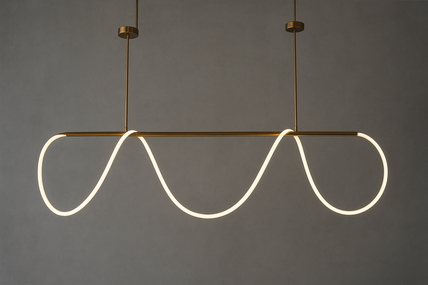 Candil LED MERGIE   |  Moderno 120 CM  | Altura Ajustable, Luz Cálida/Fría/Intermedia con Control Remoto