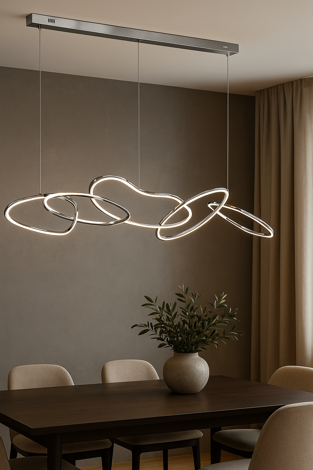 Candil LED THAMBRILLA | 120 Y 150 CM | Altura Ajustable, Luz Cálida/Fría/Intermedia con Control Remoto