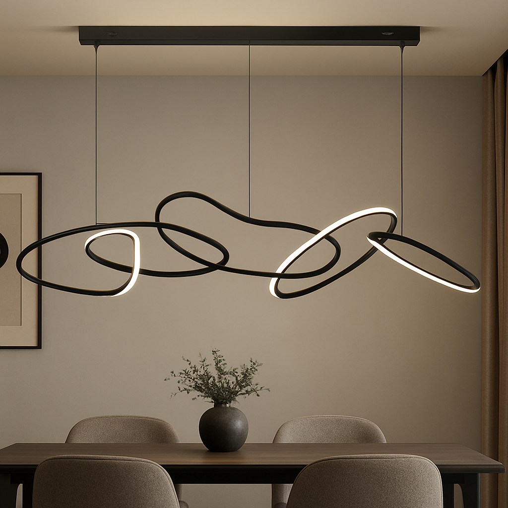 Candil LED THAMBRILLA | 120 Y 150 CM | Altura Ajustable, Luz Cálida/Fría/Intermedia con Control Remoto