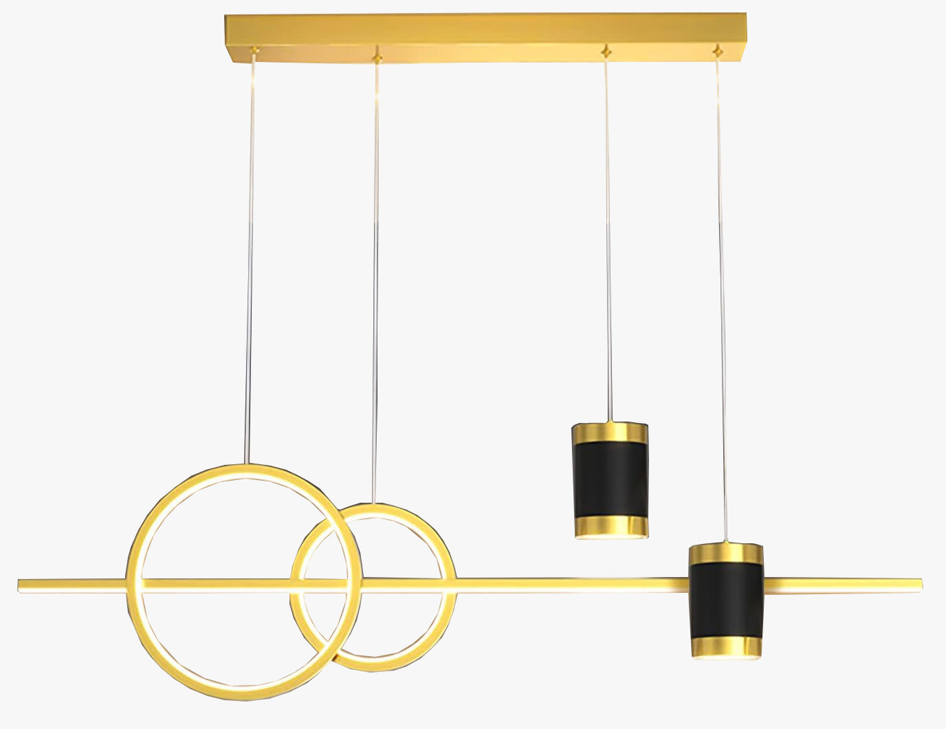 Candil LED COCOSH  |  Moderno 120 CM  | Altura Ajustable, Luz Cálida/Fría/Intermedia con Control Remoto