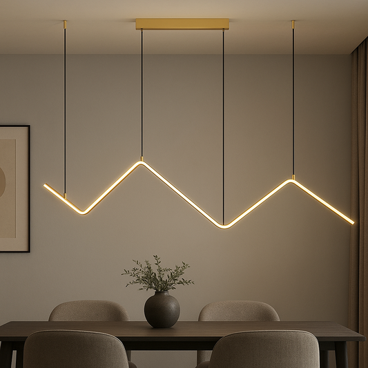 Candil LED DUXI |  Moderno 120 CM | Altura Ajustable, Luz Cálida/Fría/Intermedia con Control Remoto