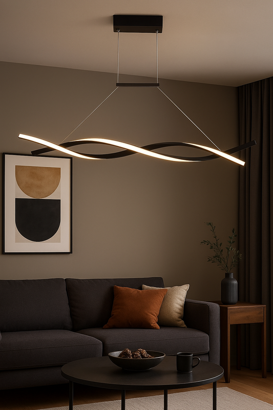 Candil LED ECUEZ Moderno |  120 cm y 150 cm | Altura Ajustable, Luz Cálida/Fría/Intermedia con Control Remoto