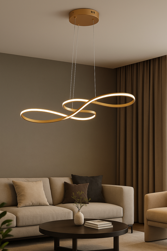 Candil LED EMMA|  Moderno 80 CM | Altura Ajustable, Luz Cálida/Fría/Intermedia con Control Remoto