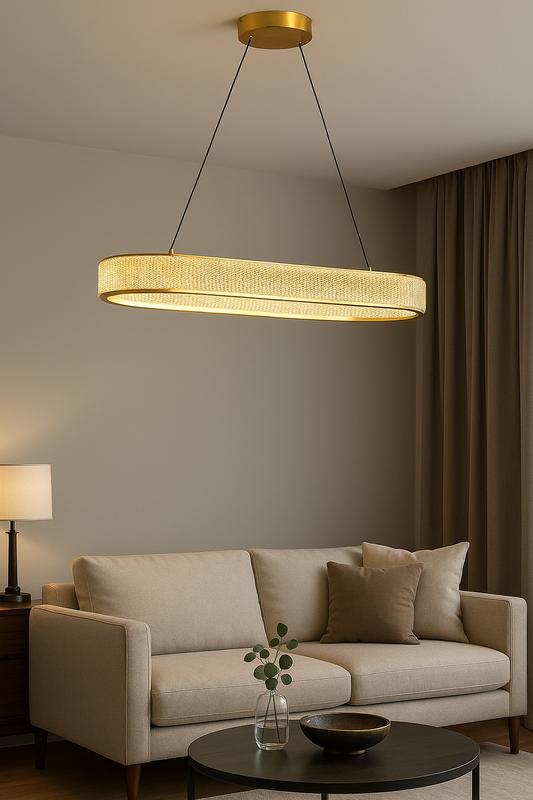 Candil LED LORENA |  Moderno 120 CM | Altura Ajustable, Luz Cálida/Fría/Intermedia con Control Remoto