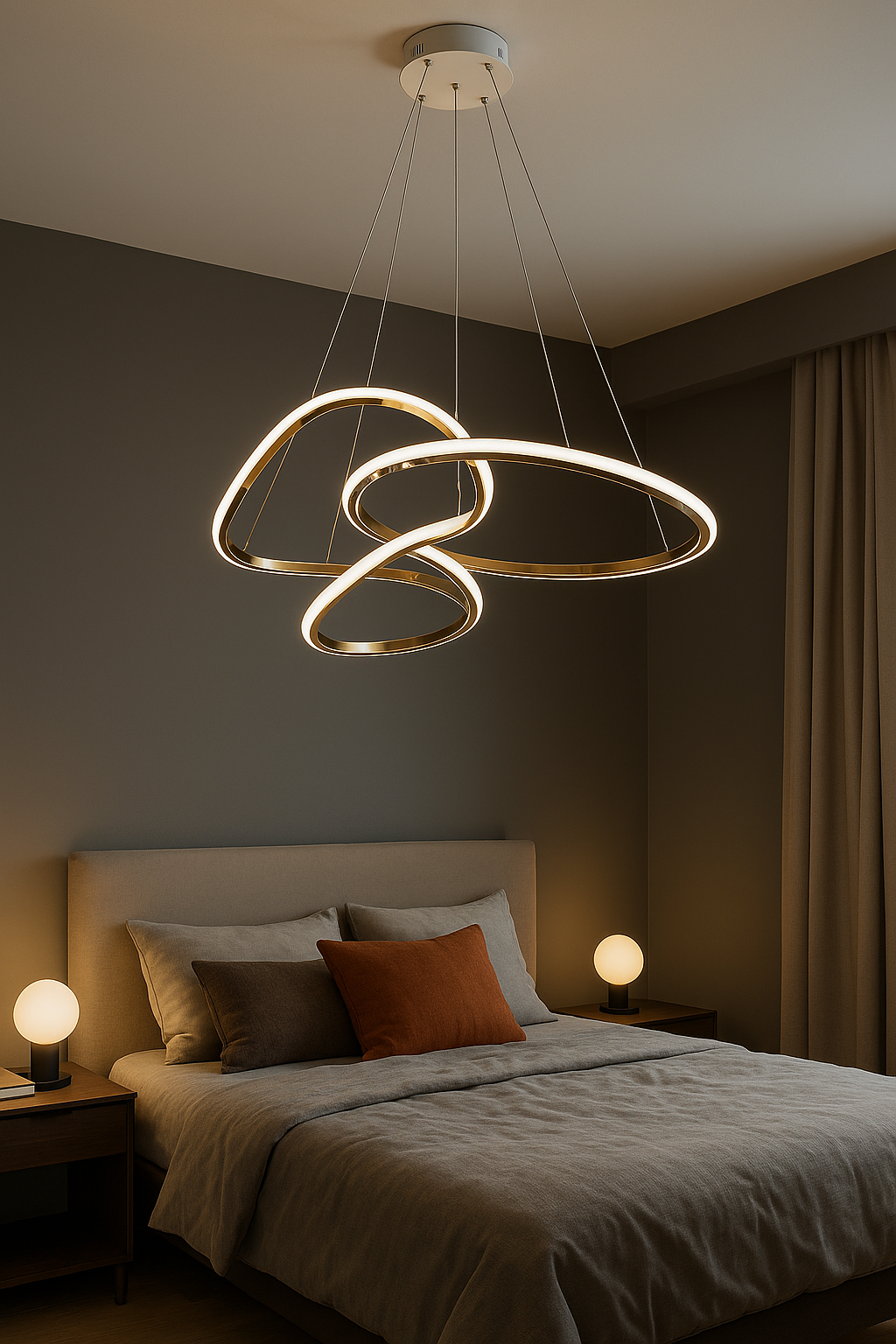 Candil LED MARSHELO |  Moderno 80 CM | Altura Ajustable, Luz Cálida/Fría/Intermedia con Control Remoto