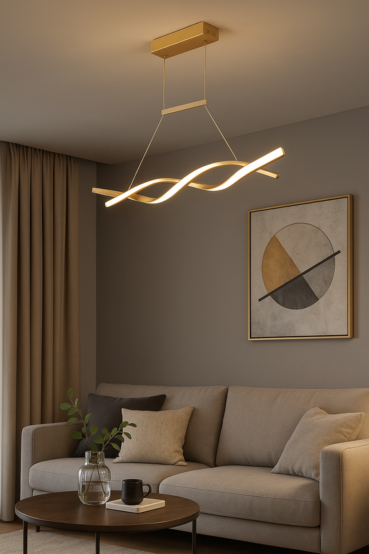 Candil LED MUSQUILA |  120 cm y 150 cm | Altura Ajustable, Luz Cálida/Fría/Intermedia con Control Remoto