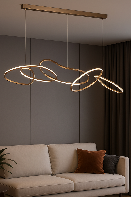 Candil LED THAMBRILLA |  120 Y 150 CM | Altura Ajustable, Luz Cálida/Fría/Intermedia con Control Remoto