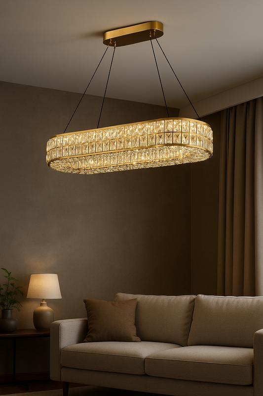 Candil LED TIFANNY|  Moderno 100 CM | Altura Ajustable, Luz Cálida/Fría/Intermedia con Control Remoto
